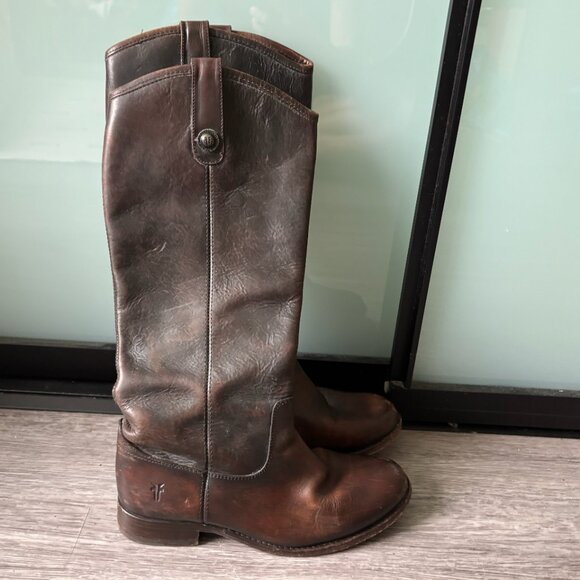 Frye Melissa Button Boot Tall - Brown Size 6 - Picture 2 of 7